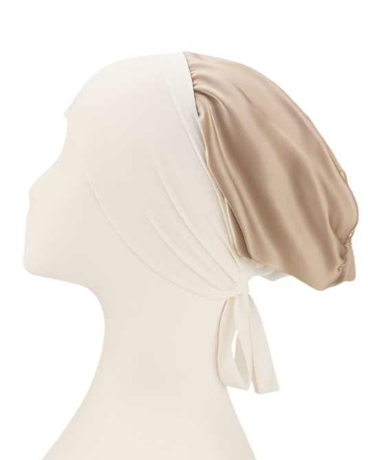 Sitra hijab cap with satin inner part – smooth lining protects hair and maintains breathability.
